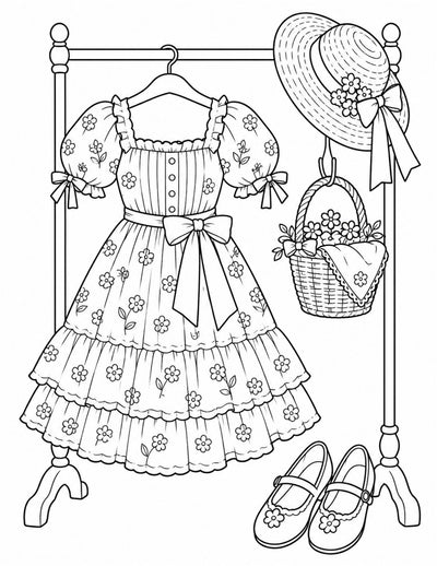 Beeplii Fashion Fun Bundle | Outfit Design Coloring Pack + Color-Your-Own Stickers | Printable | Instant Download