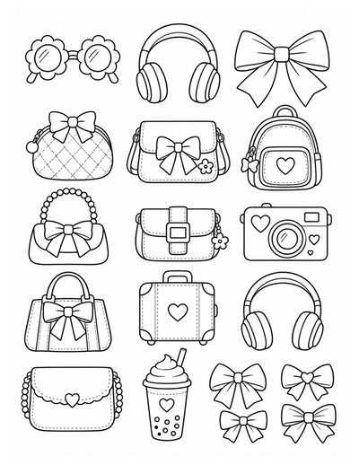 Beeplii Fashion Fun Bundle | Outfit Design Coloring Pack + Color-Your-Own Stickers | Printable | Instant Download