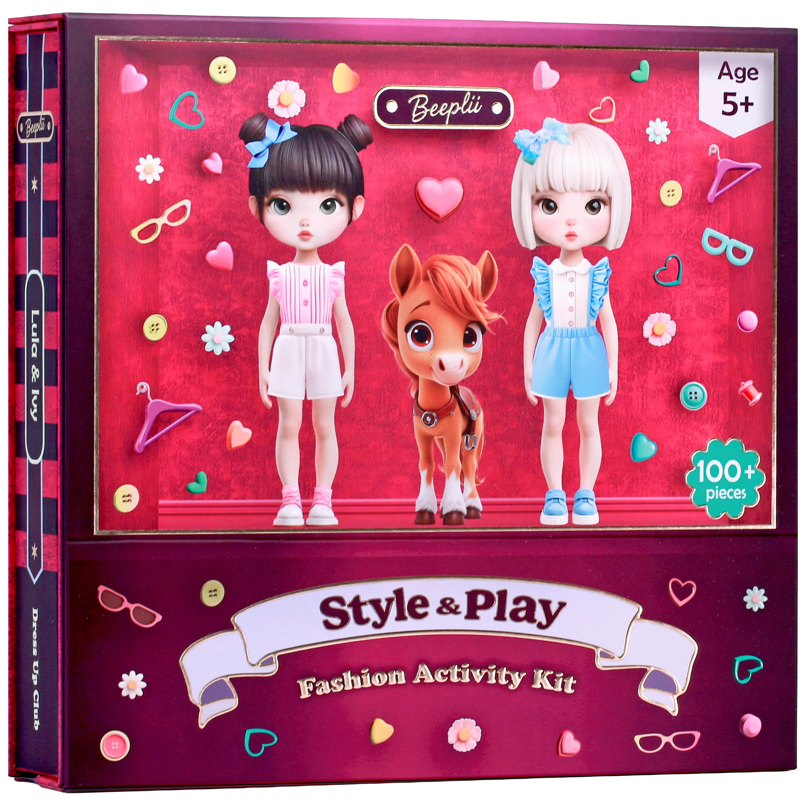 Style & Play Club: Screen-Free Fashion Activity Kit, Ages 5-9, 100+ Pieces · Beeplii