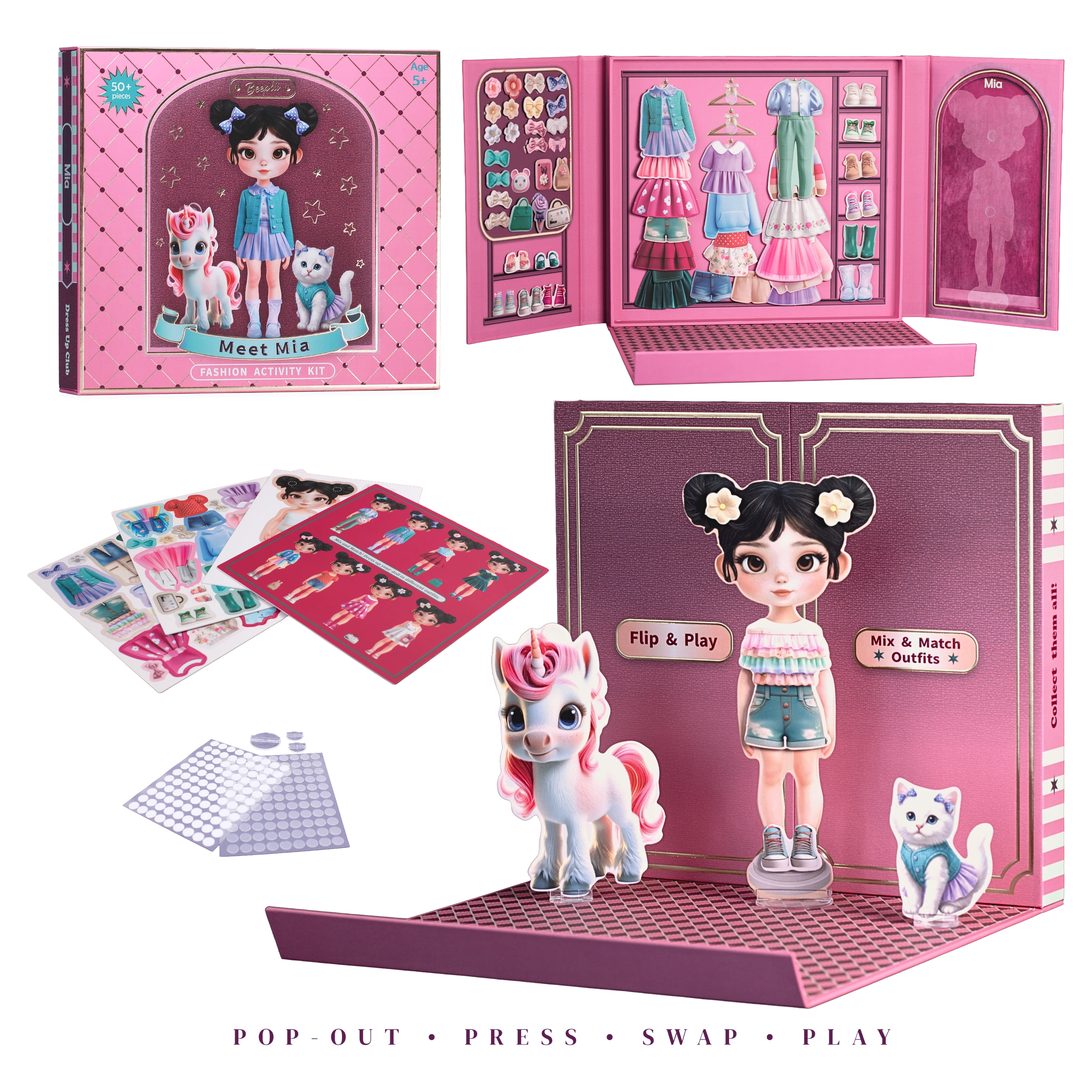 Meet Mia: Beeplii Fashion Activity Kit with 3D Showcase Studio, Ages 5-9 view 2