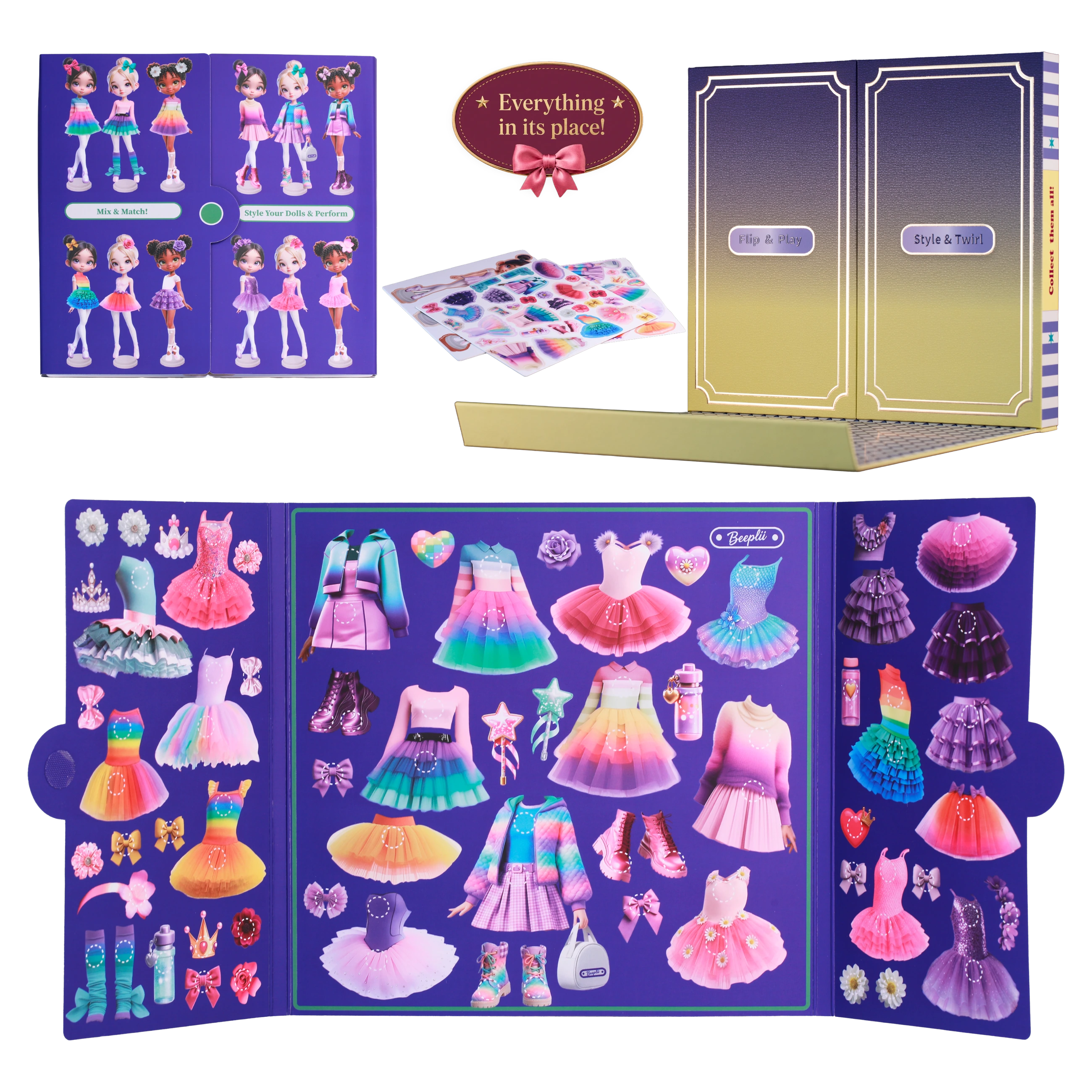 Ballet Stars: Beeplii Fashion Activity Kit with Fold-Out Stage, Ages 5-9 view 3